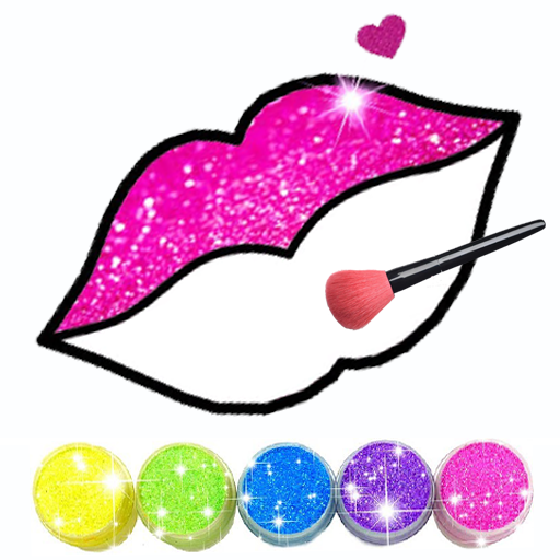 Glitter Lips with Makeup Brush Set coloring Game APK 2.2 Download