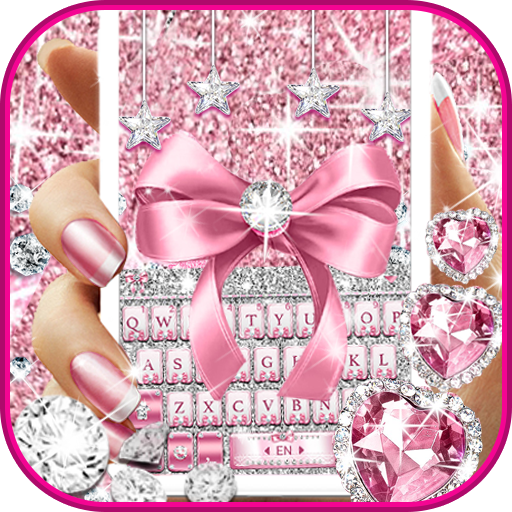 Pink Bow Diamond Luxury Keyboard Theme APK v6.0.1110_8 Download
