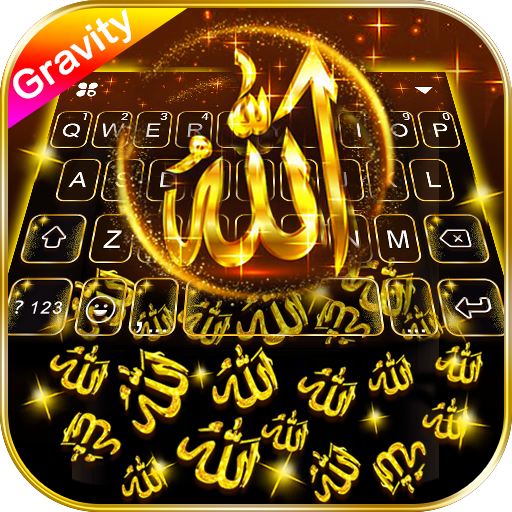 Gold Allah 3D Gravity Keyboard Theme APK Download