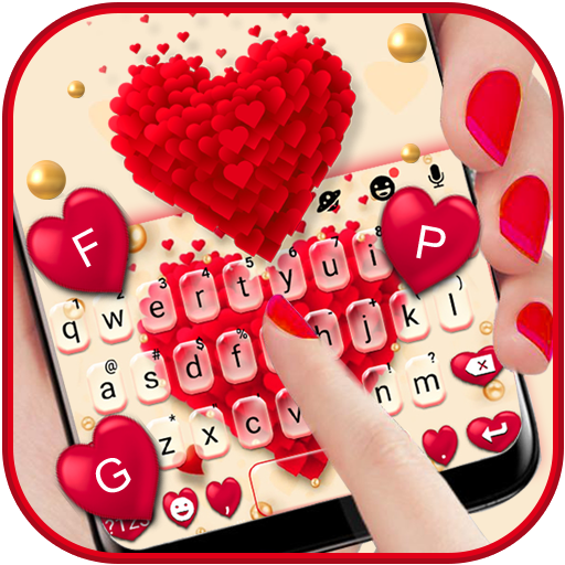 Red Valentine Hearts Keyboard Theme APK Download