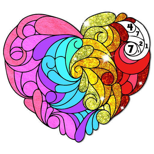 Valentine Paint by Number Book: Glitter + Coloring APK Download