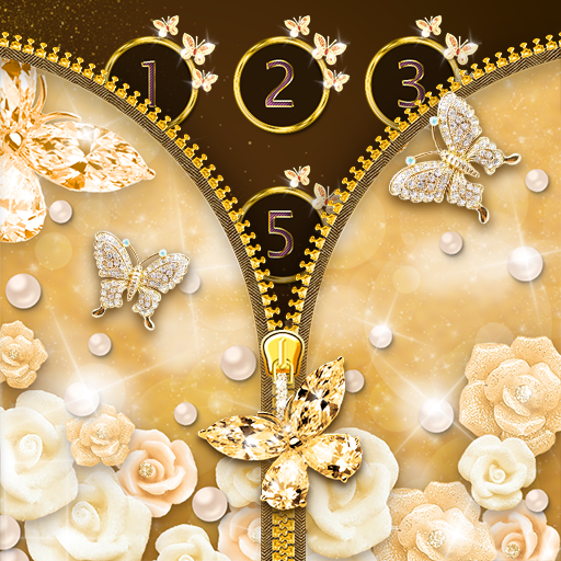 Gold Butterfly Diamond Zipper Lock APK 2.12 Download