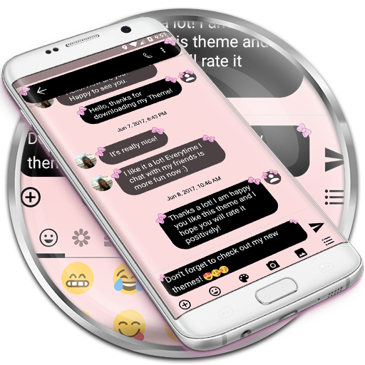 SMS Messages Bow Pink Pastel Theme APK 320 Download